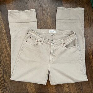 Abercrombie low rise baggy jean tan (curve love)